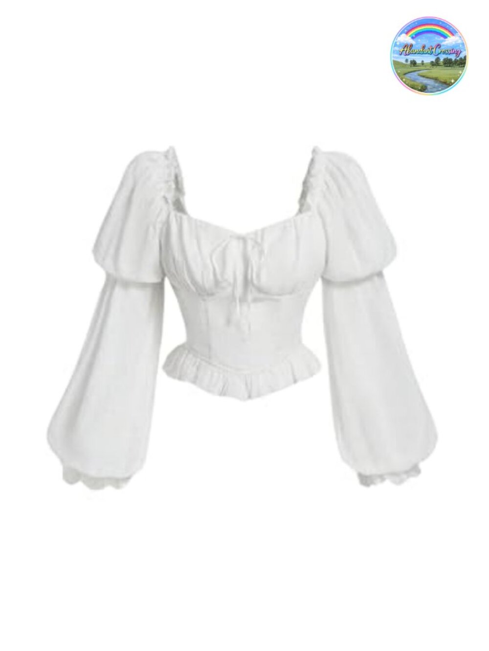 MakeMeChic Womens Renaissance Corset Top Peasant Blouse Puff Sleeve